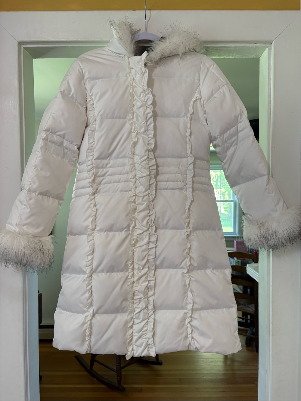 Rothschild long down puffer coat. Size medium.